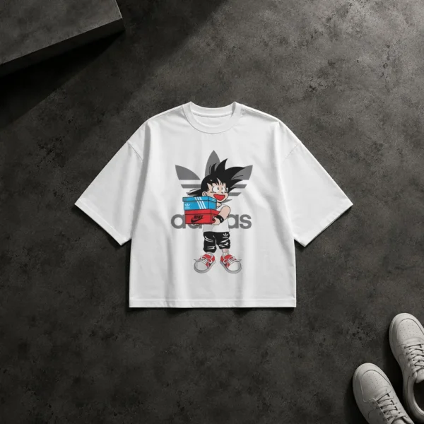 تیشرت باکسی دراگون بال طرح گوکو کودک و آدیداس (Goku) کد 12177
