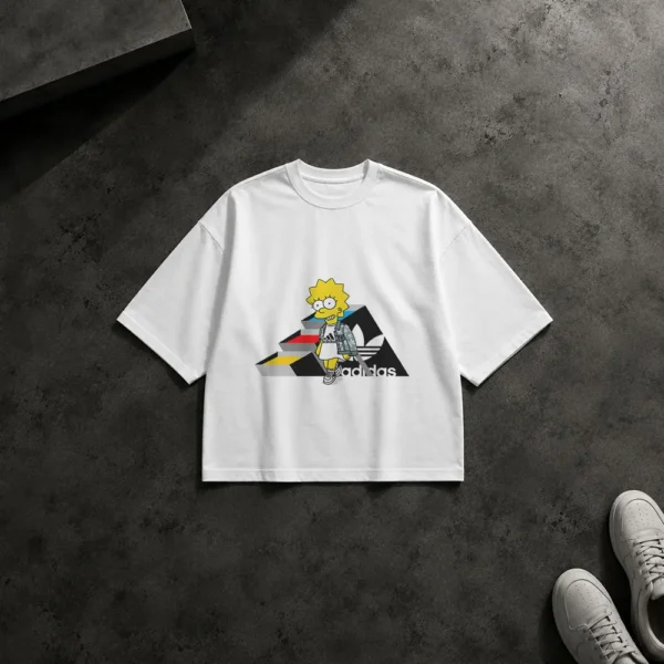تیشرت باکسی سیمپسون‌ها طرح لیزا و آدیداس (Lisa Simpson) کد 12186