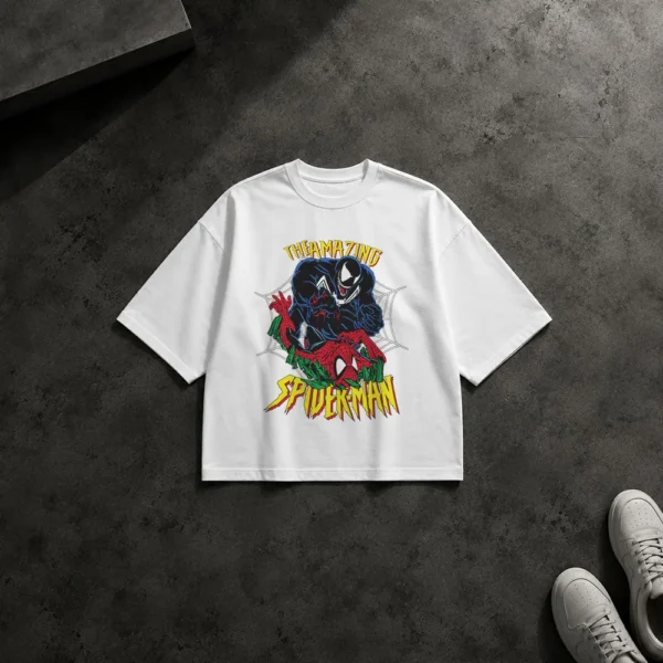 تیشرت باکسی مرد عنکبوتی طرح ونوم اسپایدرمن (Spider-Man Venom) کد 12363