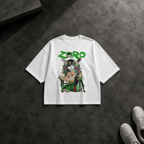 تیشرت باکسی انیمه وان پیس طرح زورو (Zoro) کد 12500