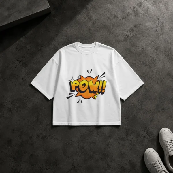تیشرت باکسی تایپوگرافی کمیک POW کد 13162