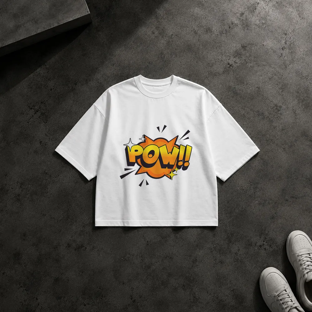 تیشرت باکسی تایپوگرافی کمیک POW کد 13162