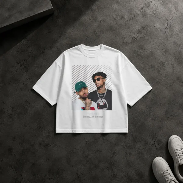 تیشرت باکسی Breezy و 21 Savage طرح Her Loss