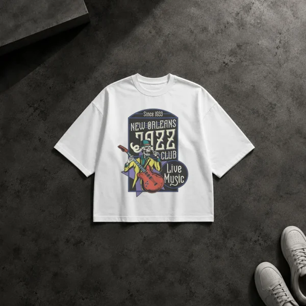 تیشرت باکسی جاز طرح New Orleans Jazz Club کد 13690