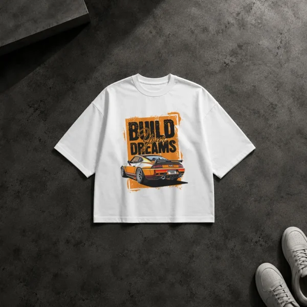 تیشرت باکسی پورشه طرح Build Your Dreams کد 13791