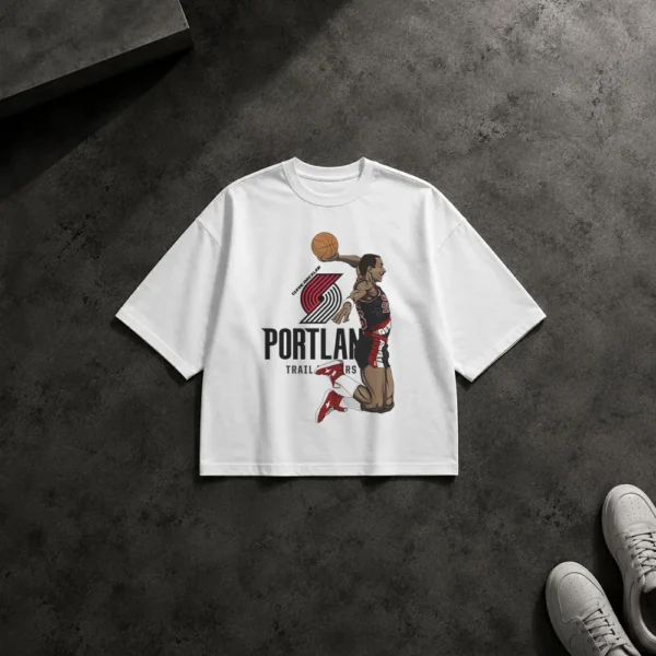 تیشرت باکسی بسکتبال طرح تیم پورتلند (Portland Trail Blazers) کد 14454