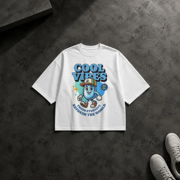تیشرت باکسی طرح ماسکوت لیوان Cool Vibes کد 14550