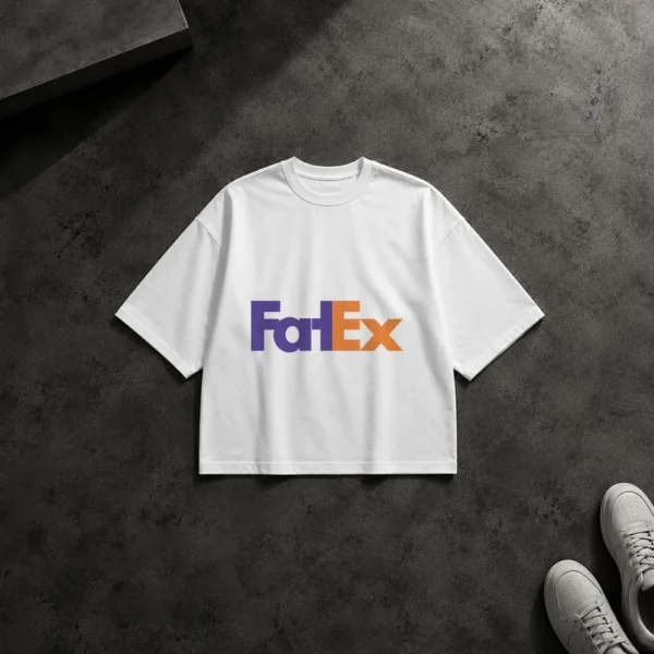 تیشرت باکسی طرح لوگوی طنز FarEx کد 14603