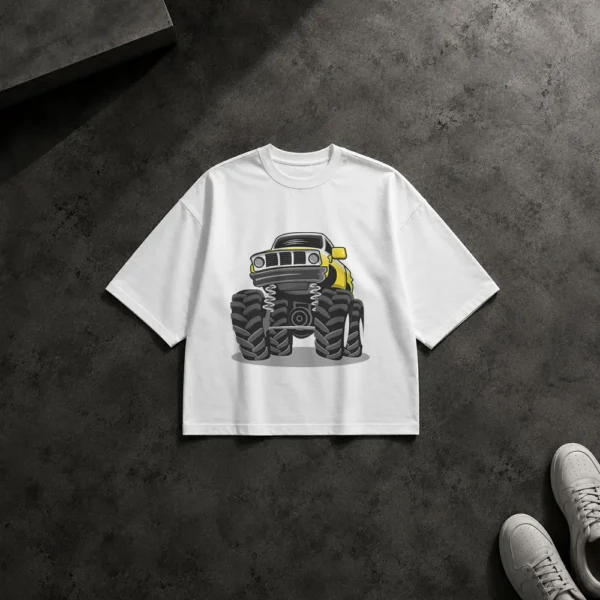 تیشرت باکسی جیپ طرح چرخ بزرگ (Monster Truck) کد 15020