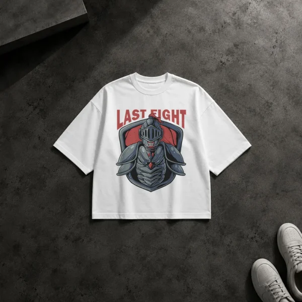 تیشرت باکسی شوالیه طرح Last Fight کد 15178