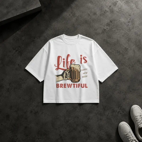 تیشرت باکسی آبجو طرح Life Is Brewtiful کد 15255