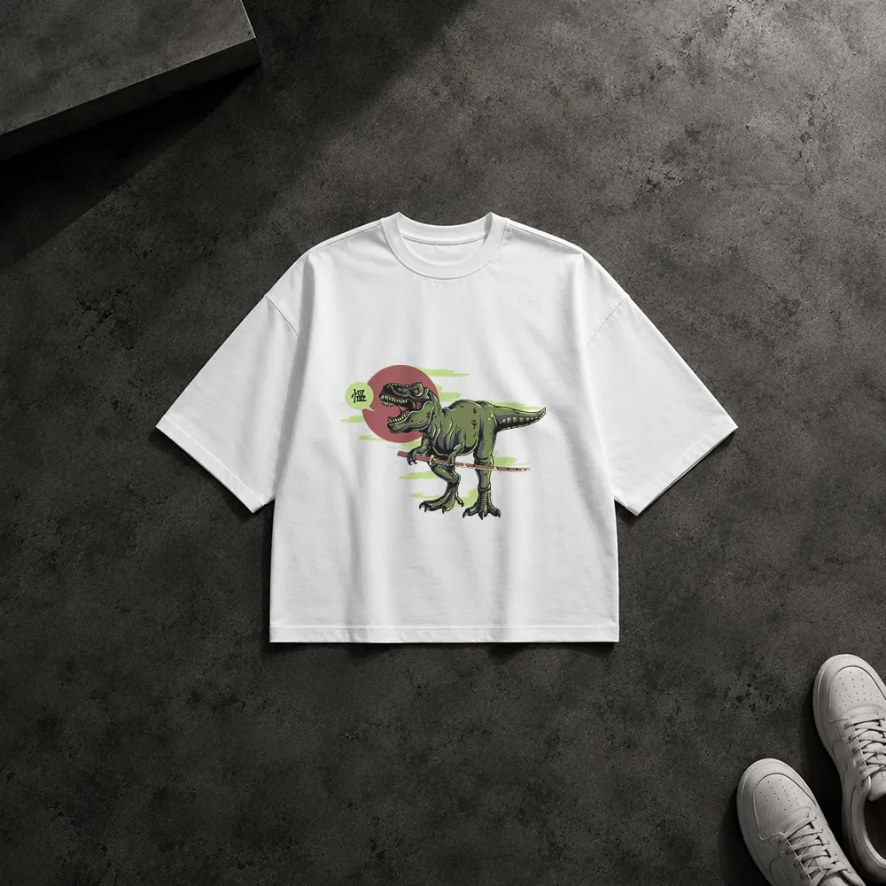 تیشرت باکسی دایناسور طرح تی‌رکس (T-Rex) کد 15488