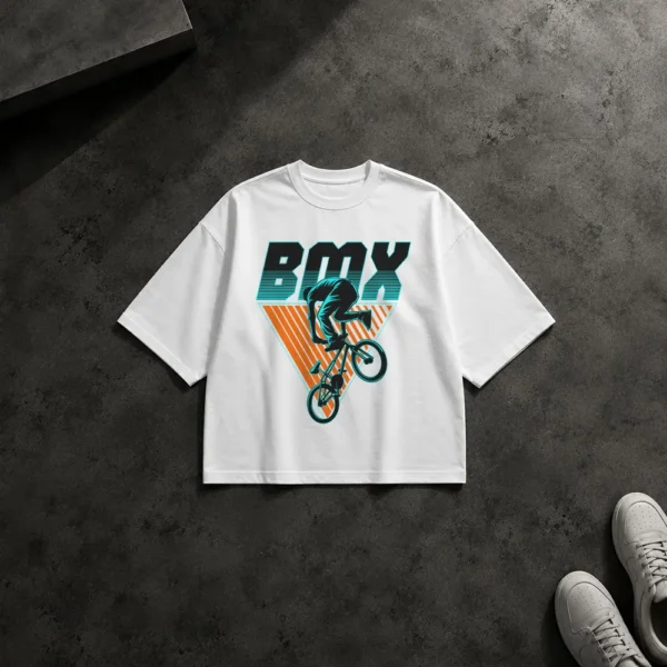 تیشرت باکسی دوچرخه BMX طرح پرش کد 15543
