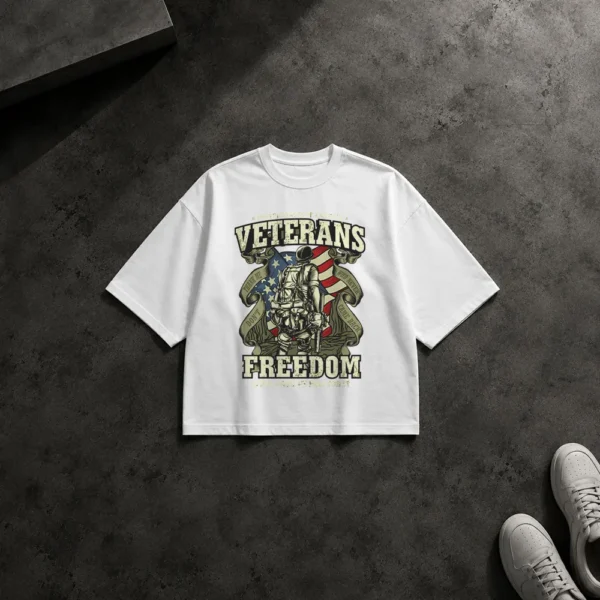 تیشرت باکسی نظامی طرح Veterans Freedom کد 15554