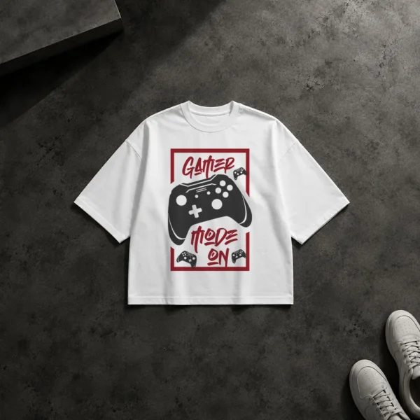 تیشرت باکسی طرح دسته بازی Gamer Mode On کد 16307