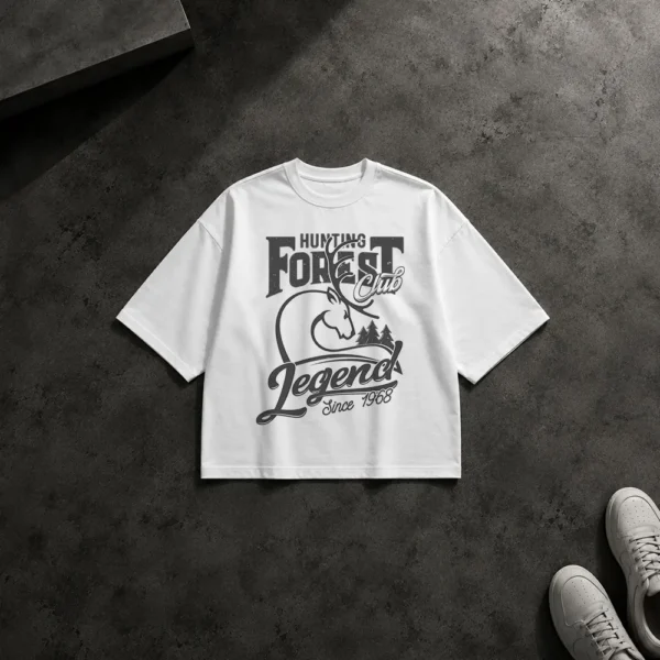 تیشرت باکسی طرح شکار Hunting Forest Club Legend کد 16472