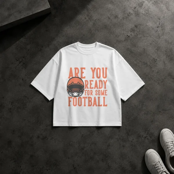 تیشرت باکسی طرح کلاه فوتبال Are You Ready for Some Football کد 16526
