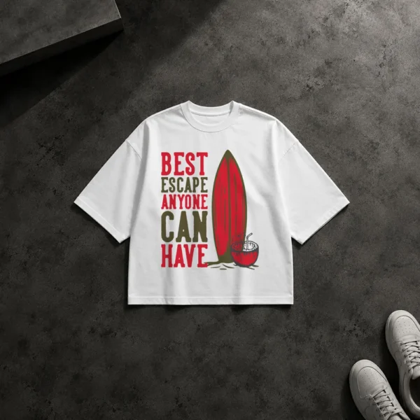 تیشرت باکسی طرح موج‌سواری Best Escape Anyone Can Have کد 16530
