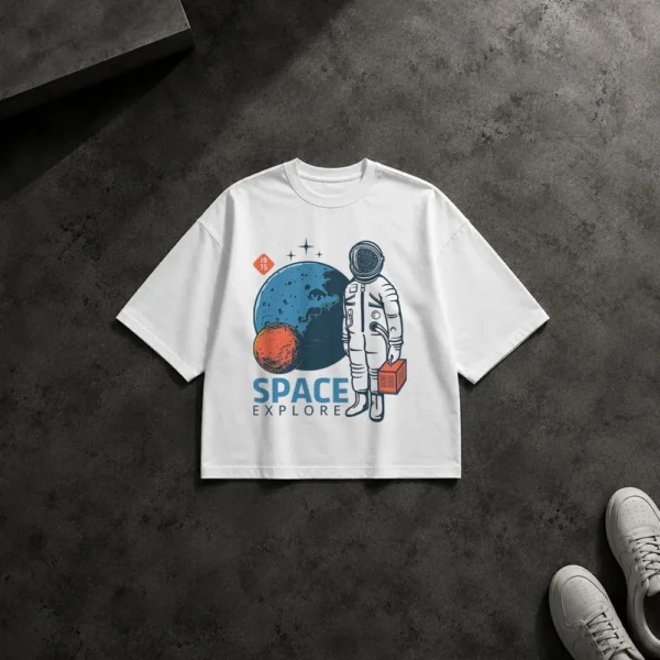 تیشرت باکسی فضانورد طرح Space Explore مریخ کد 16577