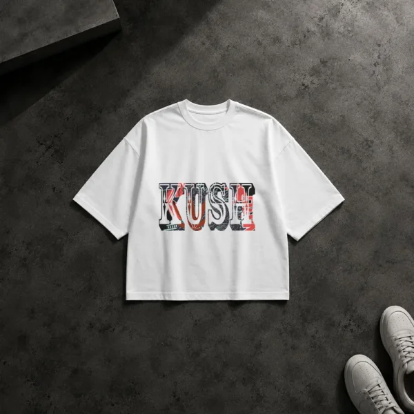 تیشرت باکسی تایپوگرافی Kush طرح استریت‌ویر