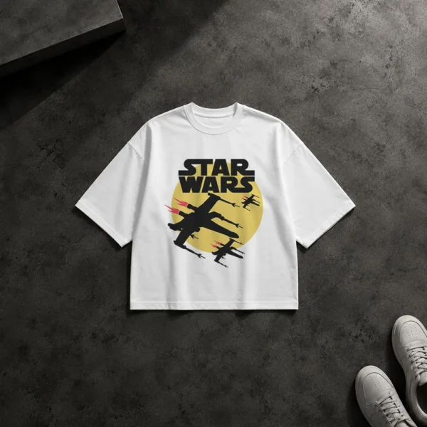 تیشرت باکسی جنگ ستارگان طرح نبرد هواپیماهای فضایی (Star Wars) کد 1752