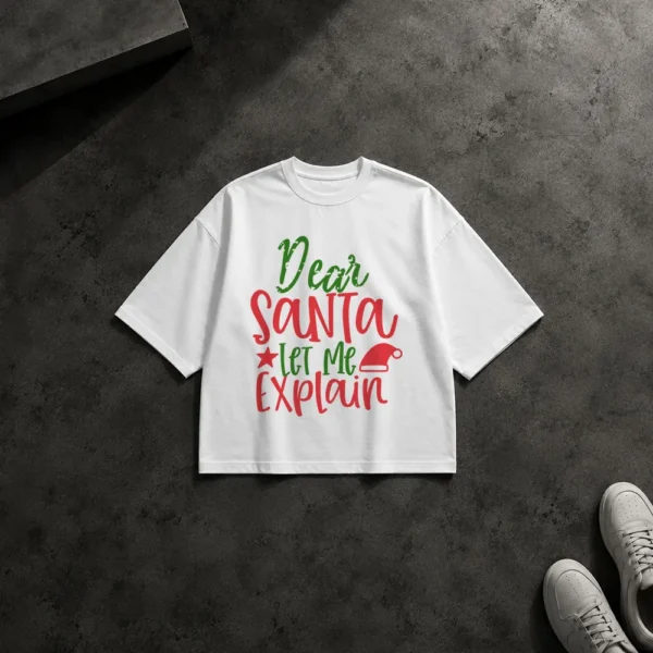 تیشرت باکسی کریسمس نوشته Dear Santa Let Me Explain کد 17655