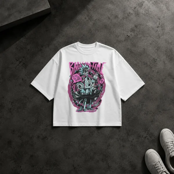 تیشرت باکسی اسکلت طرح Baby Time وینتیج کد 17895