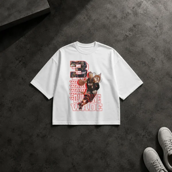 تیشرت باکسی بسکتبال طرح دواین وید شماره ۳ (Dwyane Wade) کد 1790