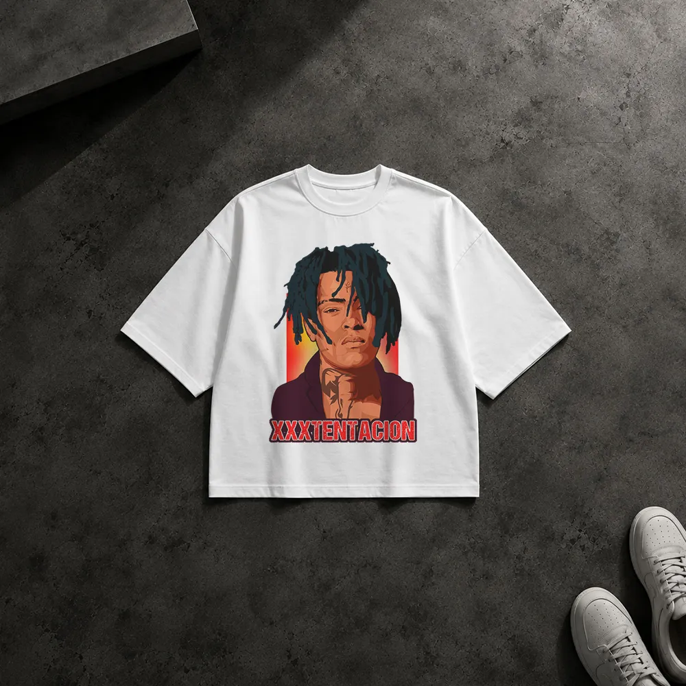 تیشرت باکسی طرح پرتره ایکس‌ایکس‌ایکس‌تنتیشن (XXXTENTACION) کد 18684