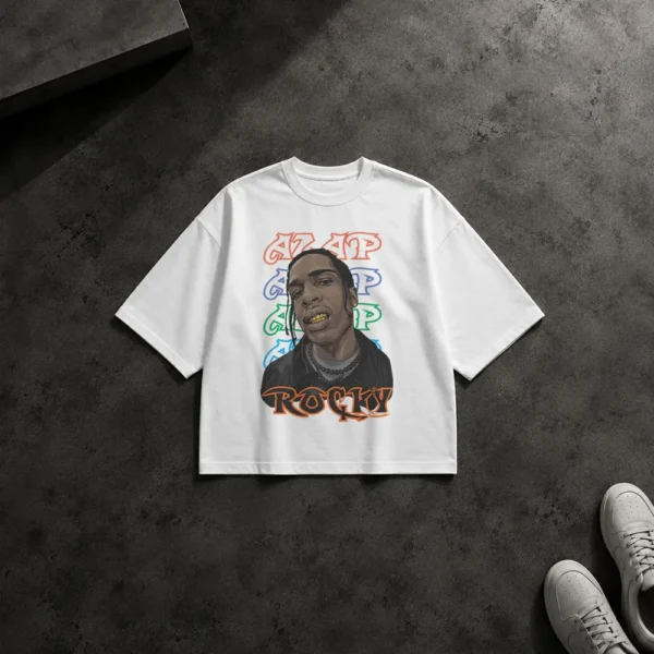 تیشرت باکسی طرح پرتره ای‌سپ راکی (ASAP Rocky) کد 18688