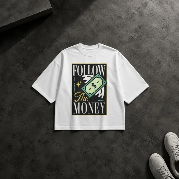 تیشرت باکسی نوشته Follow The Money کد 18758