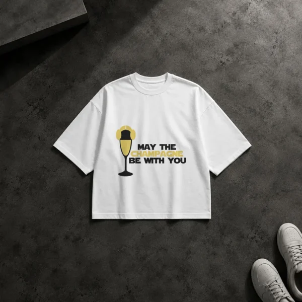 تیشرت باکسی نوشته طنز May the Champagne Be with You