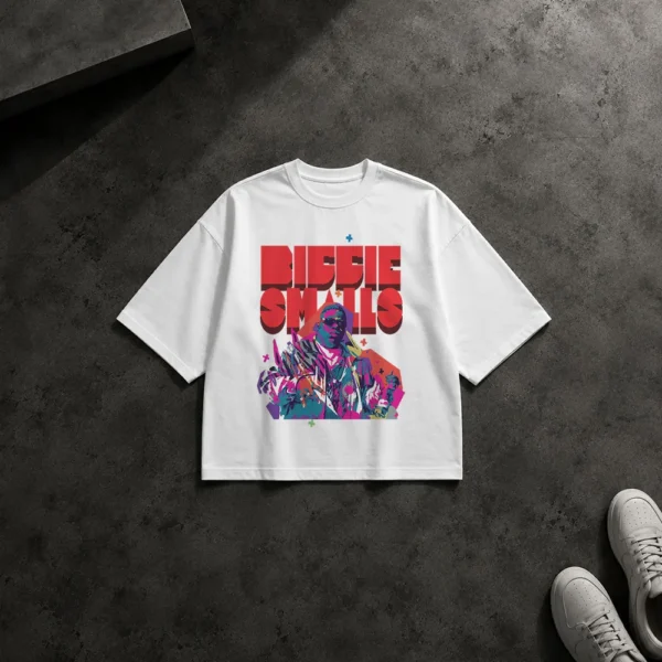 تیشرت باکسی رپر طرح تایپوگرافی Biggie Smalls کد 19685