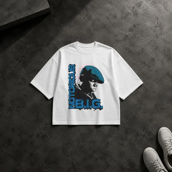 تیشرت باکسی رپر طرح تایپوگرافی Notorious B.I.G. کد 19694