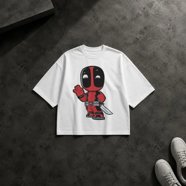تیشرت باکسی ددپول طرح چیبی (Deadpool) کد 2025