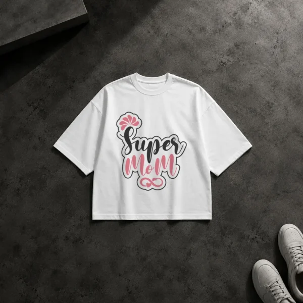تیشرت باکسی مادر طرح Super Mom کد 20557