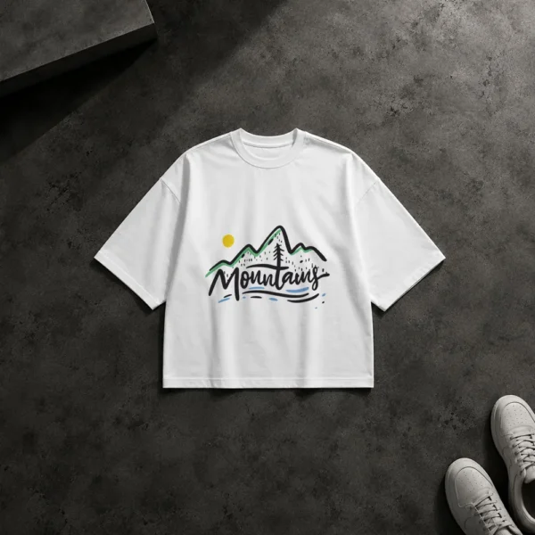 تیشرت باکسی تایپوگرافی Mountains با کوه کد 21035