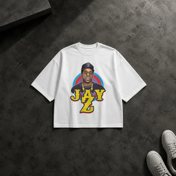 تیشرت باکسی جی زی طرح پرتره کارتونی (Jay-Z) کد 21300