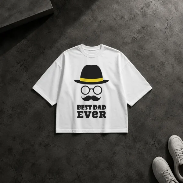 تیشرت باکسی بهترین پدر دنیا طرح تایپوگرافی Best Dad Ever