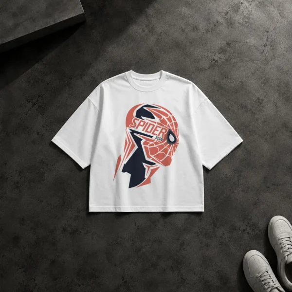 تیشرت باکسی مرد عنکبوتی طرح ماسک گرافیکی (Spider-Man)
