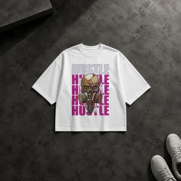تیشرت باکسی ماسک گاز طرح Hustle استریت‌ویر کد 24719