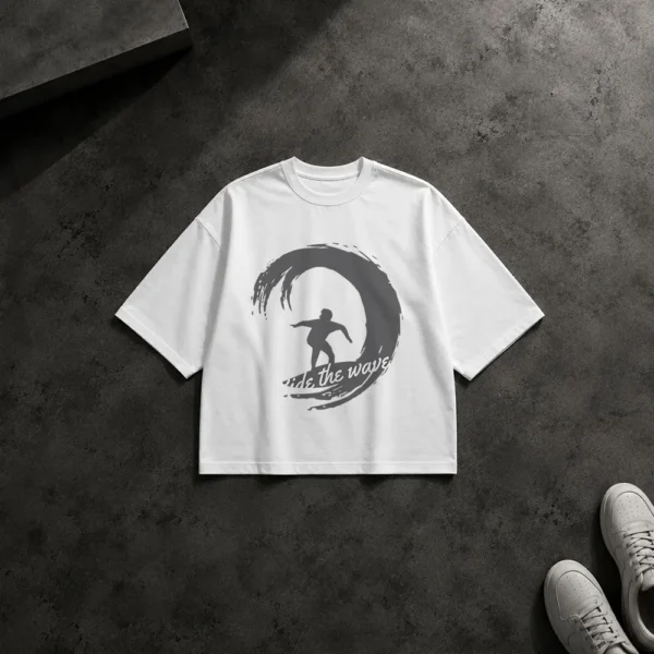 تیشرت باکسی موج‌سواری طرح Ride the Wave