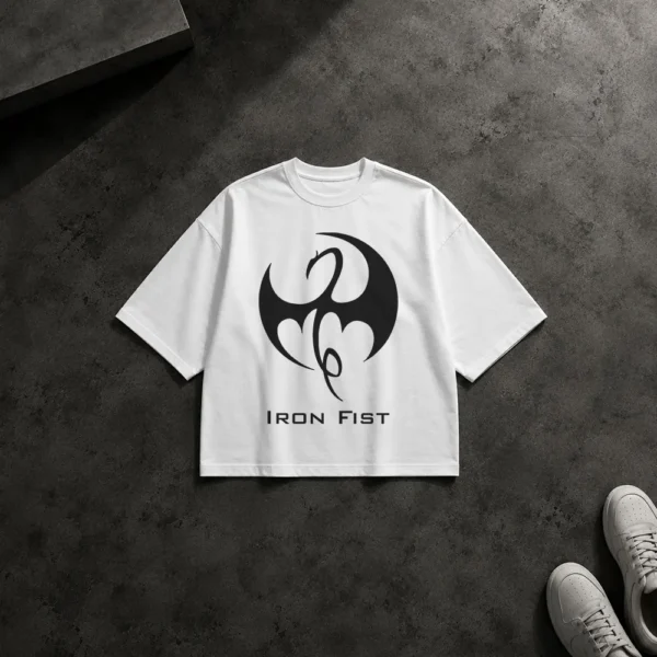 تیشرت باکسی مارول طرح لوگوی آیرون فیست (Iron Fist)