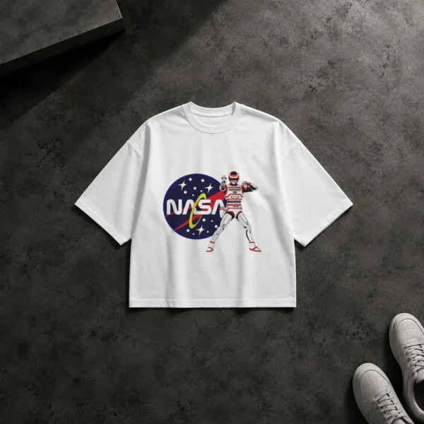 تیشرت باکسی ناسا طرح فضانورد با لوگوی NASA