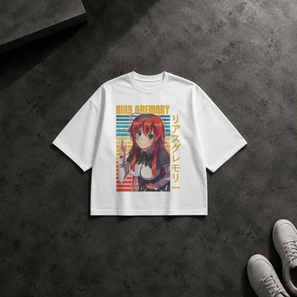 تیشرت باکسی انیمه طرح ریاس گرموری رترو (Rias Gremory) کد 26690
