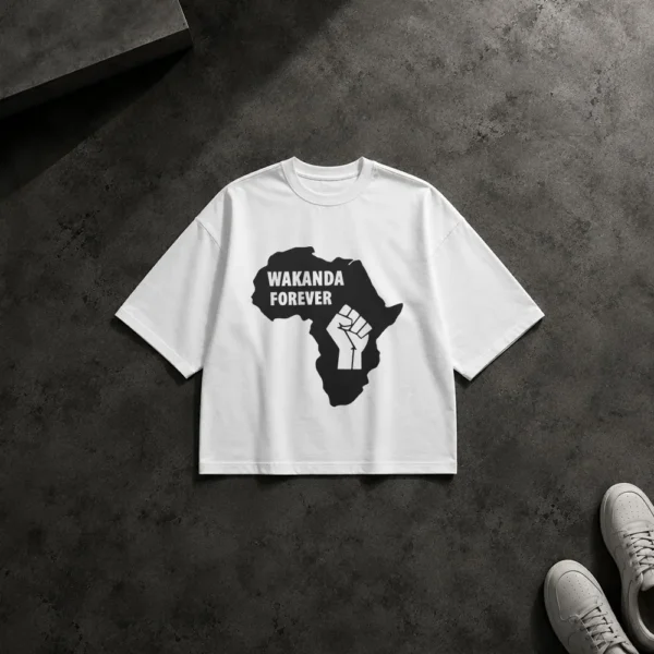 تیشرت باکسی مارول طرح Wakanda Forever نقشه آفریقا