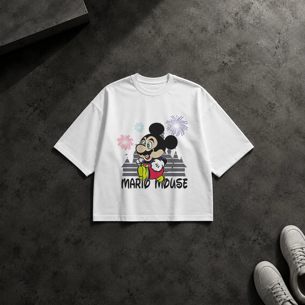 تیشرت باکسی میکی موس در پارک دیزنی طرح آتش‌بازی کد 2812