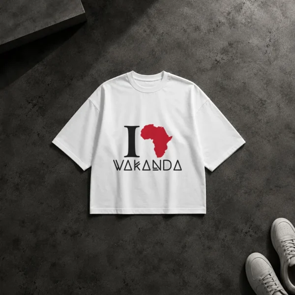 تیشرت باکسی مارول طرح I Love Wakanda