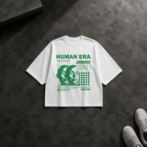 تیشرت باکسی طرح چهره‌های Human Era کد 28681