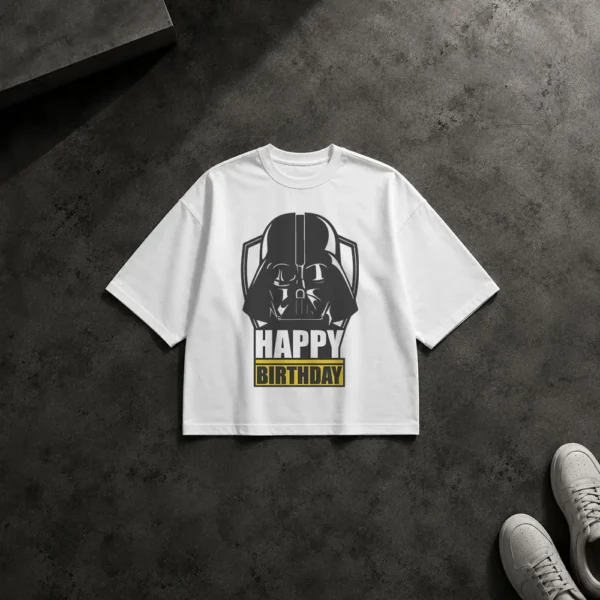 تیشرت باکسی جنگ ستارگان طرح Darth Vader Happy Birthday